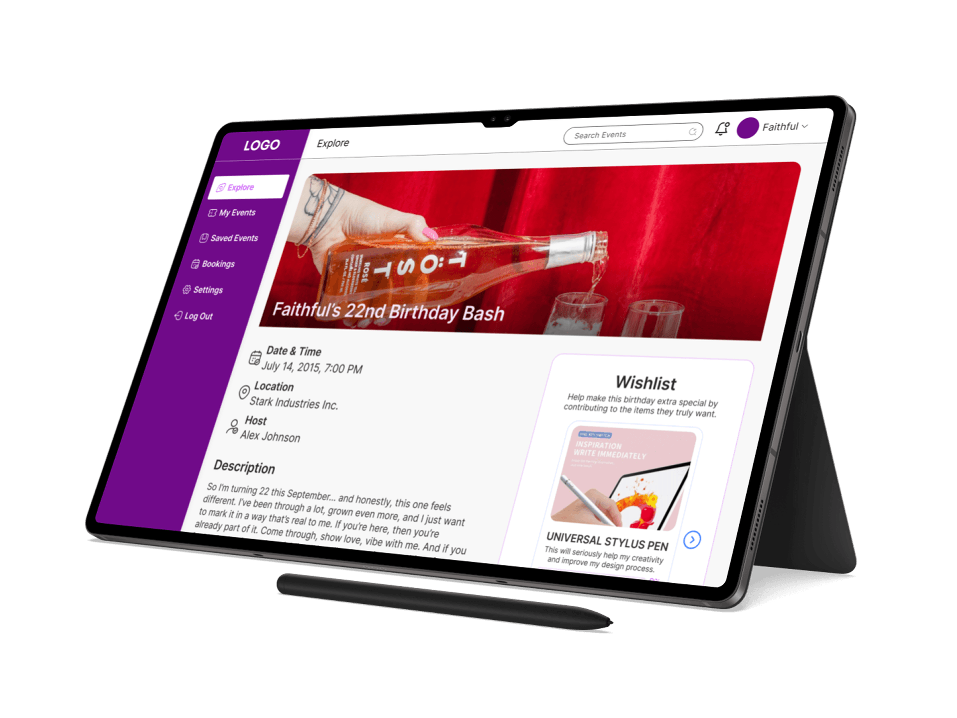 Illustration of a laptop showing the platform